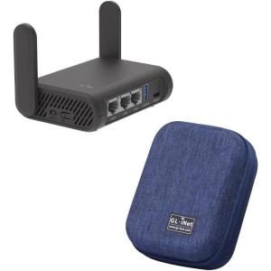 imageGLiNet GLA1300 Slate Plus Wireless VPN Encrypted Travel Router ampamp Gadget Organizer Case Blue