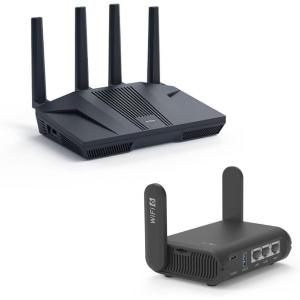 imageGLiNet GLAXT1800 Slate AX PocketSized WiFi 6 Gigabit Travel Router ampamp GLiNet GLMT6000 Flint 2 WiFi 6 Router