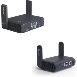 imageGLiNet GLBE3600 Slate 7 Portable Travel Router ampamp GLiNet GLAXT1800Slate AX Portable Gigabit Travel Router