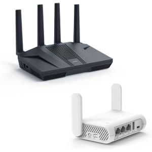 imageGLiNet GLMT6000 Flint 2 WiFi 6 Router ampamp GLiNet GLSFT1200 Opal Secure Travel WiFi Router