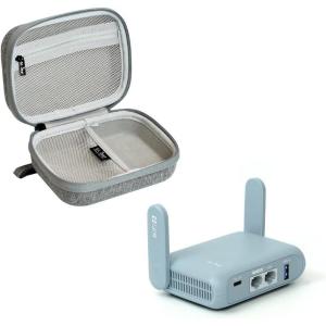imageGadget Organizer Case Grey ampamp GLiNet GLMT3000 Beryl AX PocketSized WiFi 6 AX3000 Wireless Travel Gigabit Router